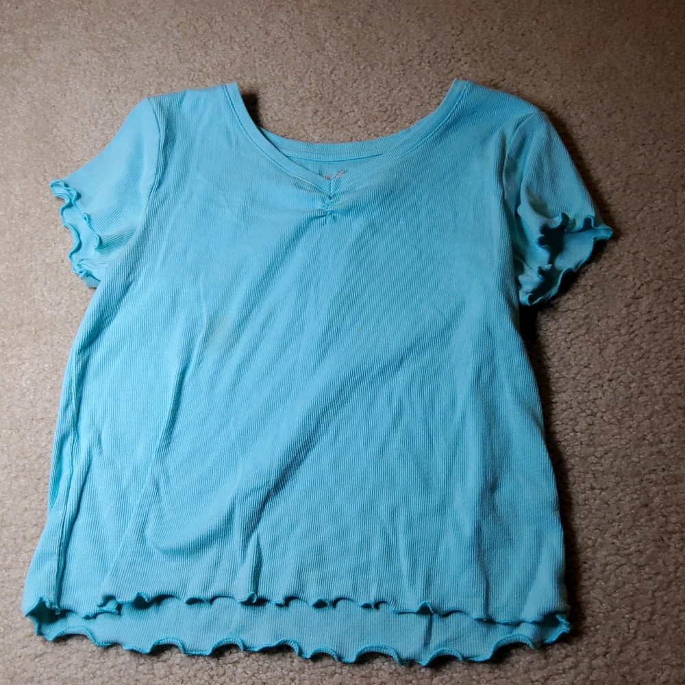 Is a blue croptop